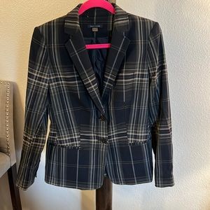 Tommy Hilfiger Plaid Blazer with Faux Suede Elbow Patches